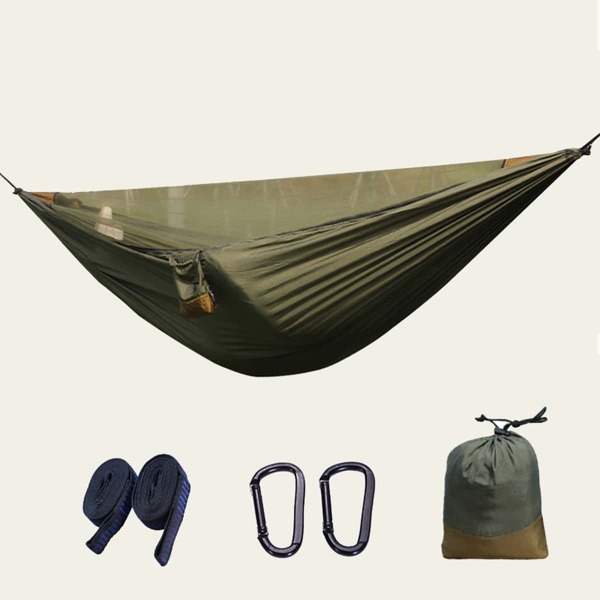 

1pc Portable Outdoor Hammock, Army green