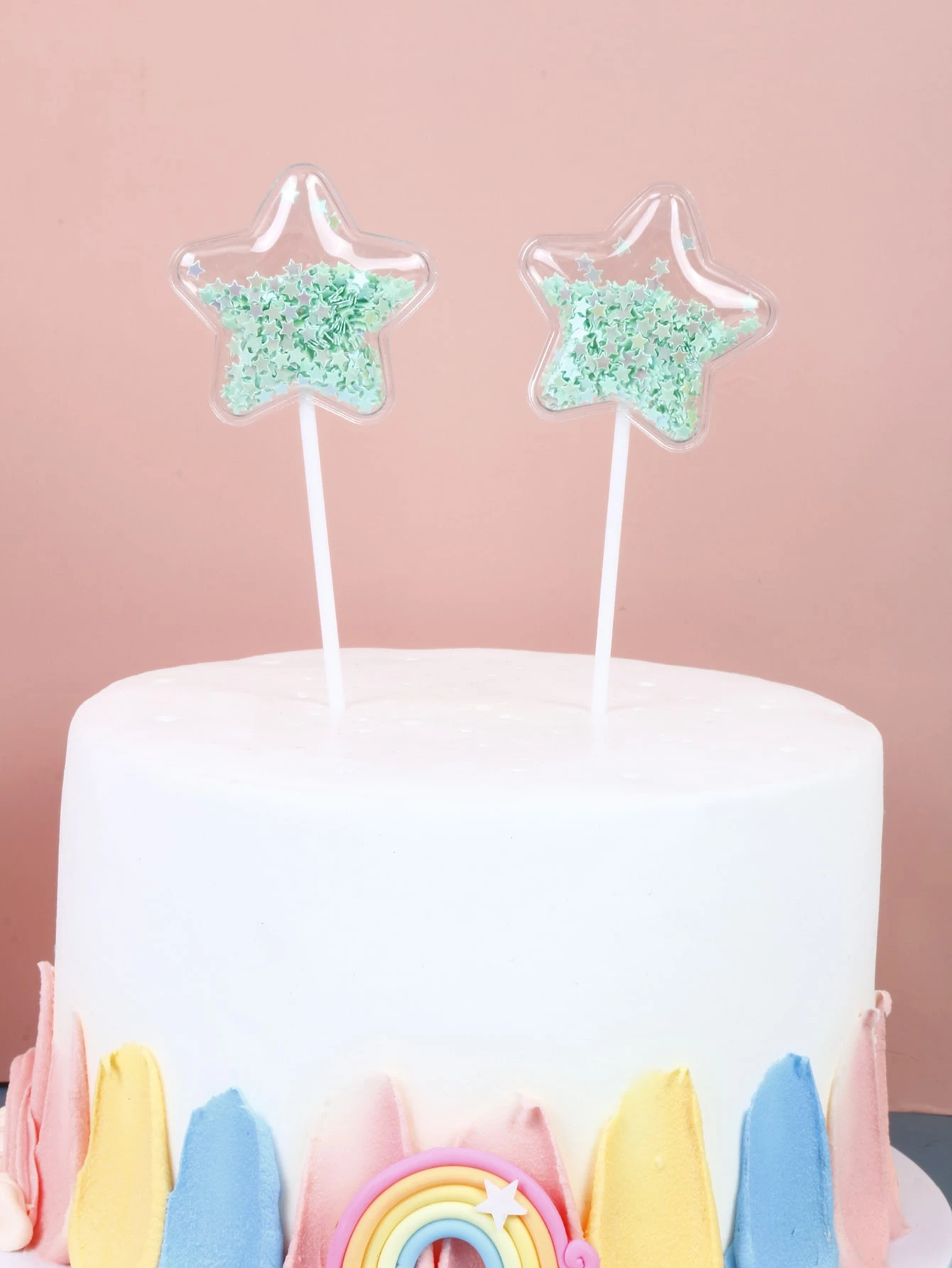 2 Pieces Decoration De Gateau Avec Etoile Shein