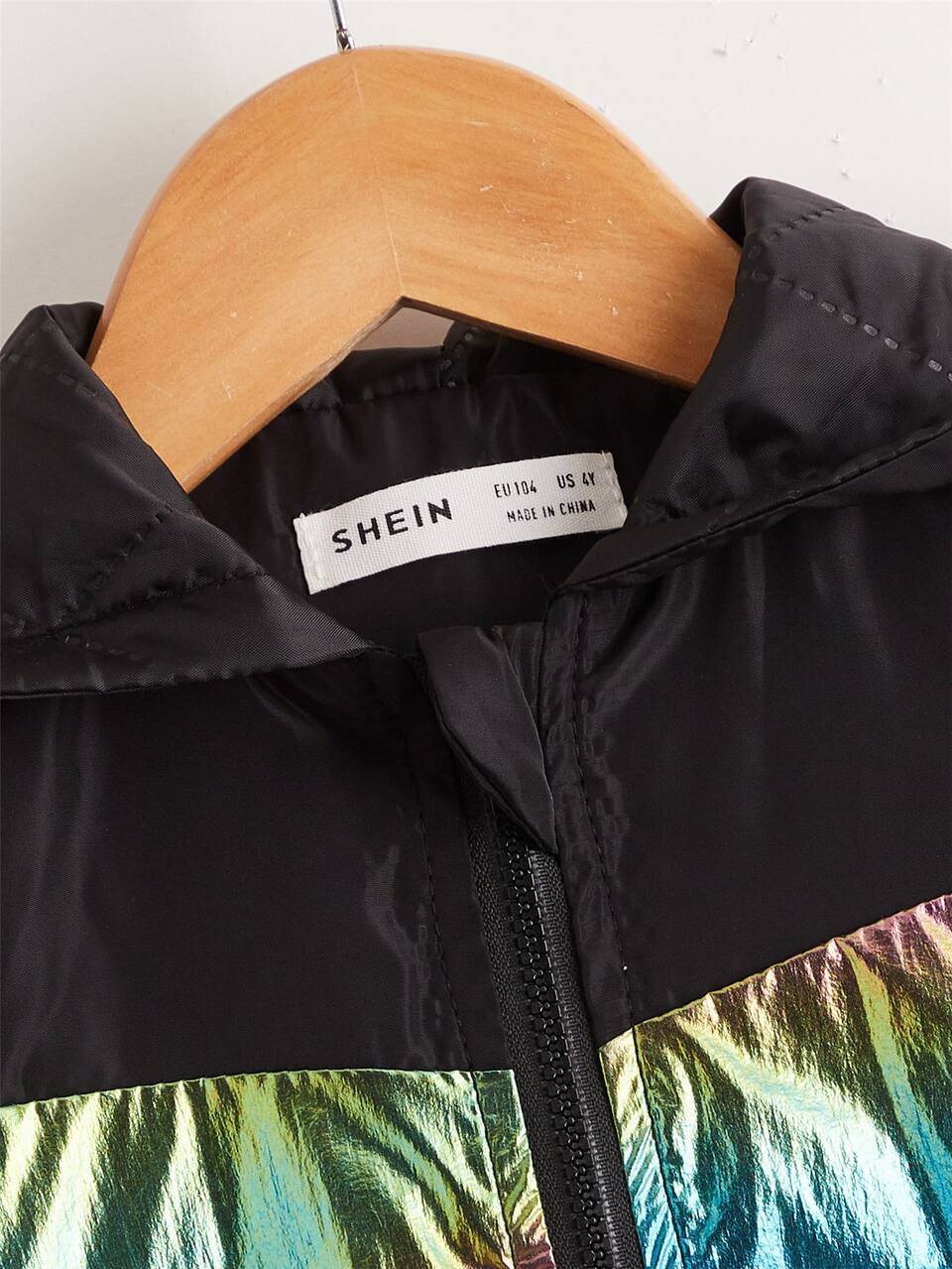 Toddler Boys Contrast Laser Tape Zip Up  Coat
