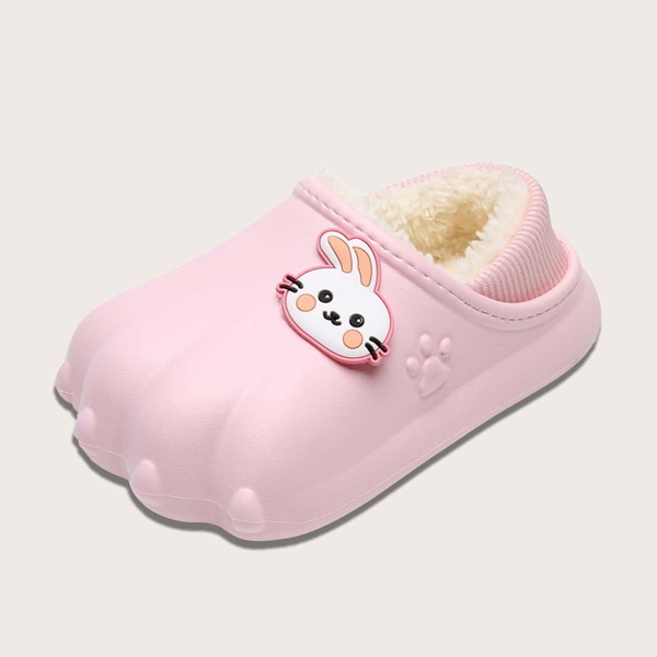 

Girls Cartoon Decor Bedroom Slippers, Pink