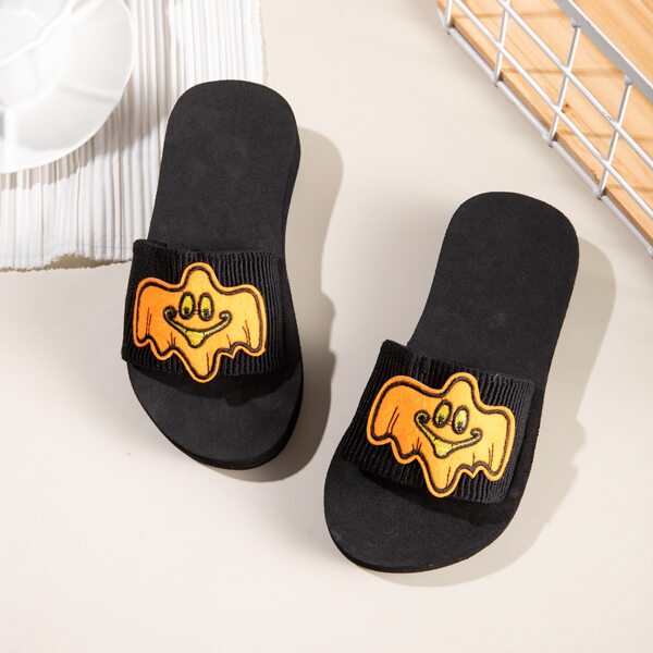 

Halloween Girls Cartoon Applique Decor Slippers, Yellow