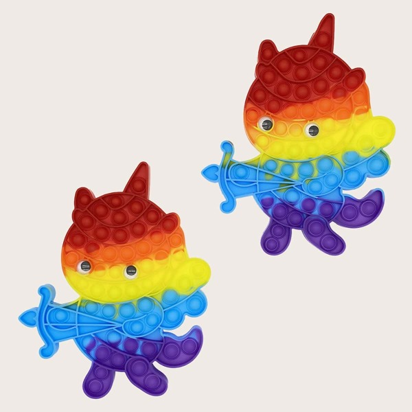 

1pc Unicorn Shaped Random Push Pop Bubble, Multicolor