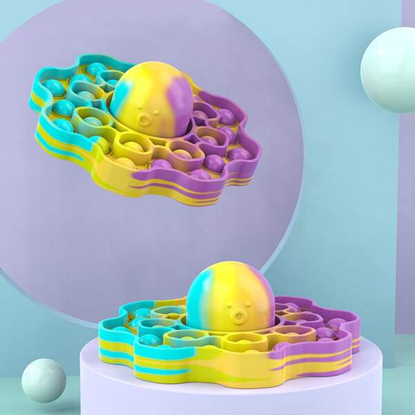 

1pc Octopus Shaped Push Pop Bubble, Multicolor