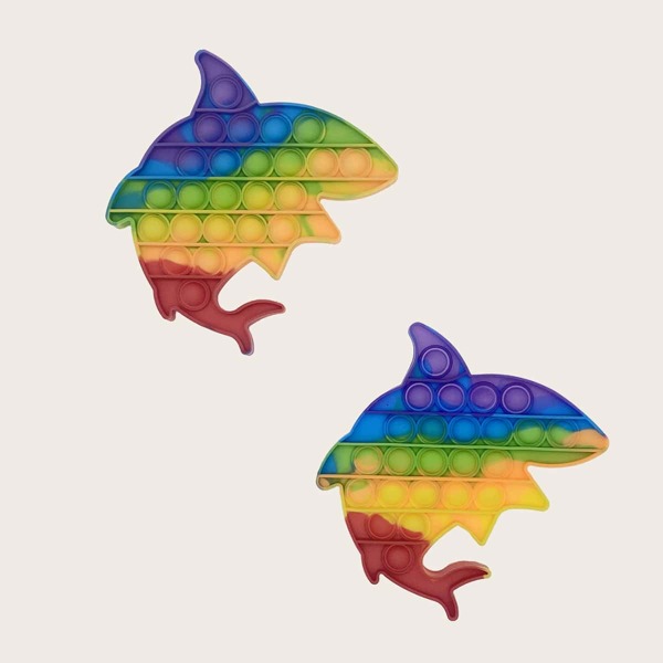 

1pc Shark Shaped Random Push Pop Bubble, Multicolor