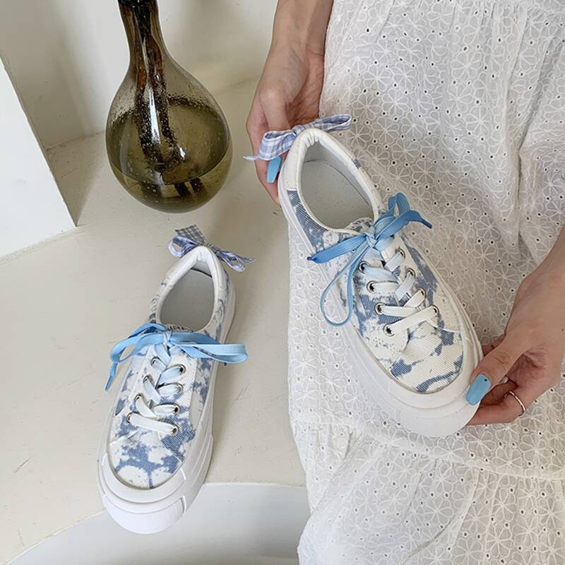 

Tie Dye Canvas Shoes, Blue