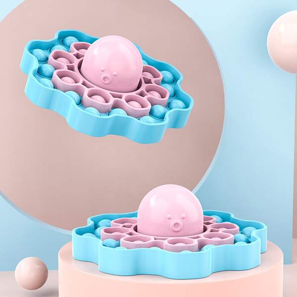 

1pc Octopus Shaped Push Pop Bubble, Multicolor