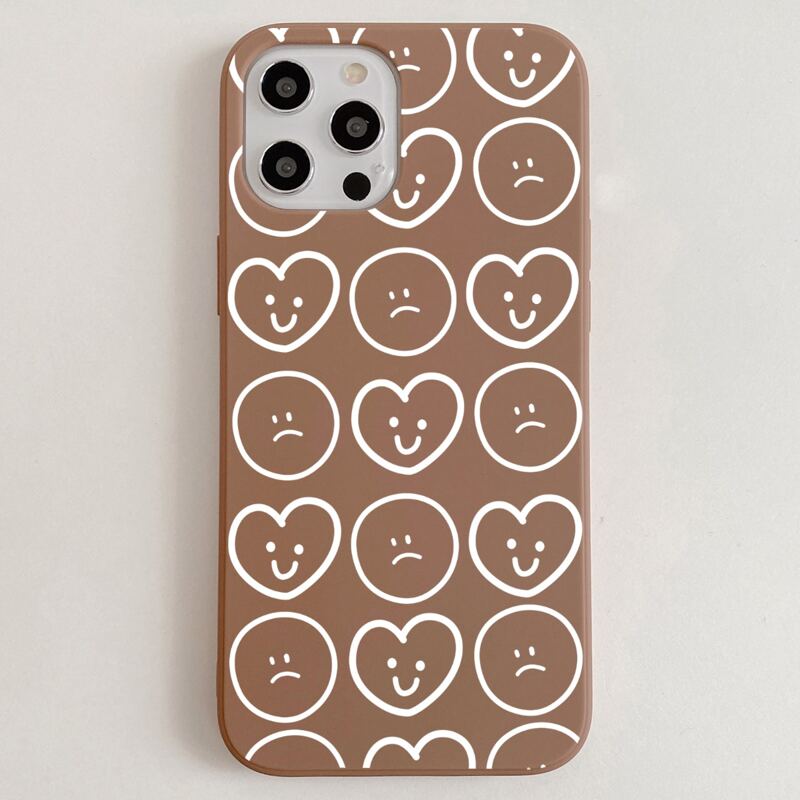 

Cartoon Graphic Phone Case, Brown