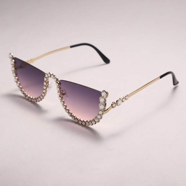

Rhinestone Decor Sunglasses