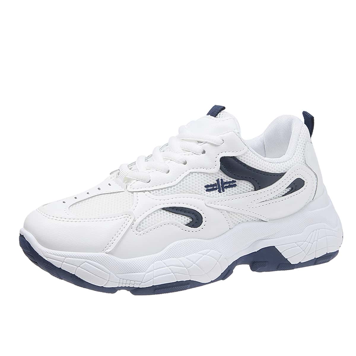 

Lace-up Front Mesh Panel Sneakers, White