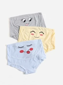 SHEIN 3pack Maternity Cartoon Graphic Panty Set For Mother