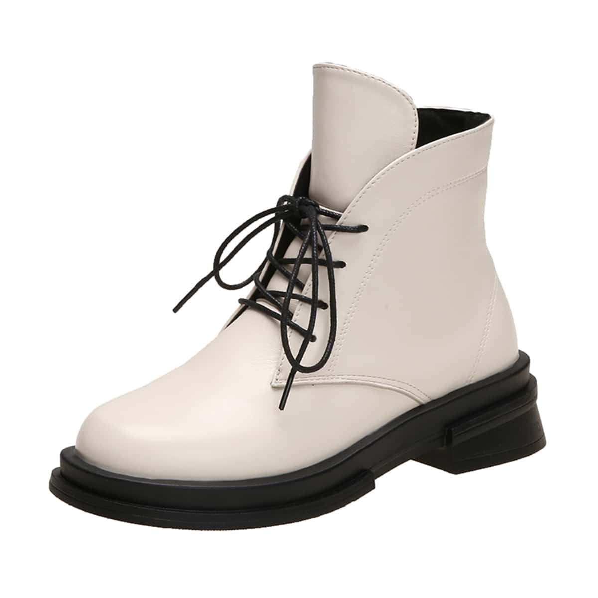 

Lace Up Front Fashion Boots, Beige