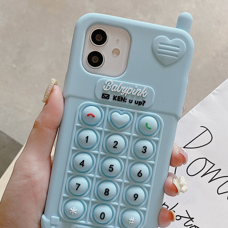 

Push Pop Bubble Fidget Phone Case, Blue