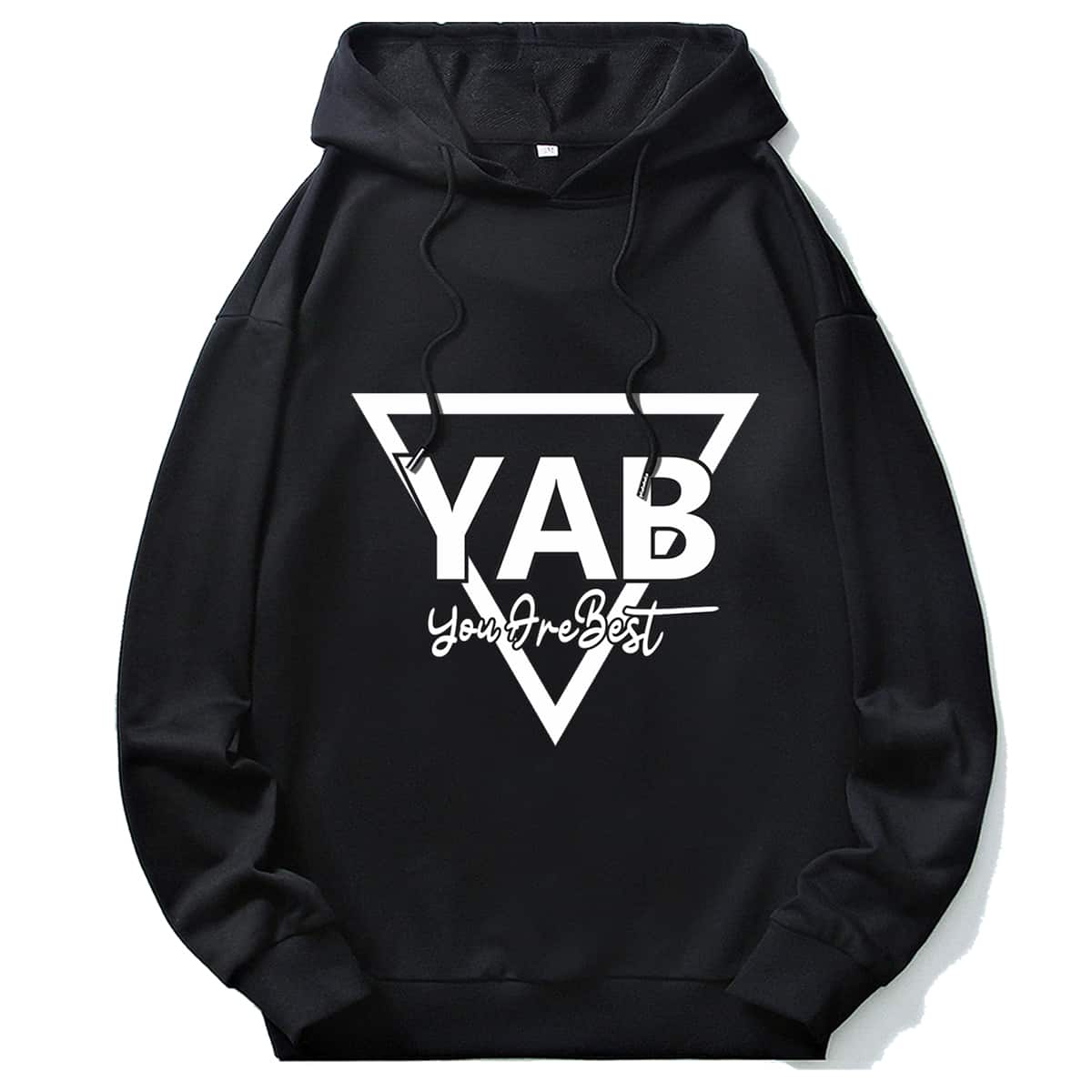 

Guys Slogan Graphic Drawstring Hoodie, Black