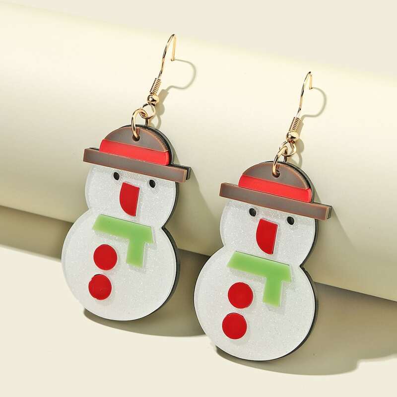 

Snowman Drop Earrings, Multicolor