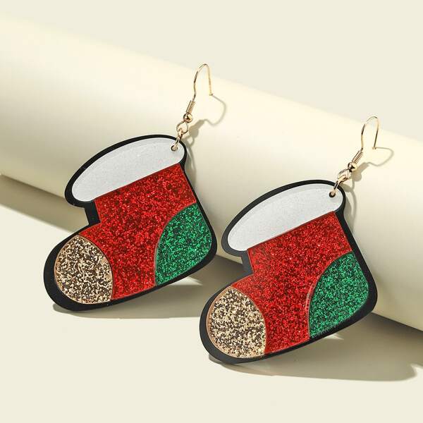 

Christmas Socks Decor Drop Earrings, Multicolor