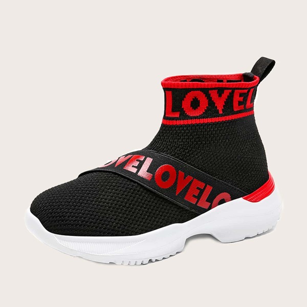 

Boys Letter Graphic Slip-On Sock Sneakers, Multicolor