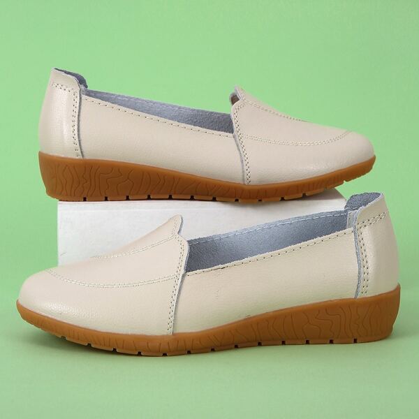 

Trim Detail Ballet Flats, Beige