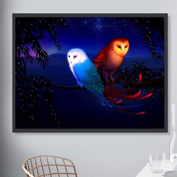 

Owl Print DIY Diamond Unframed Painting, Multicolor