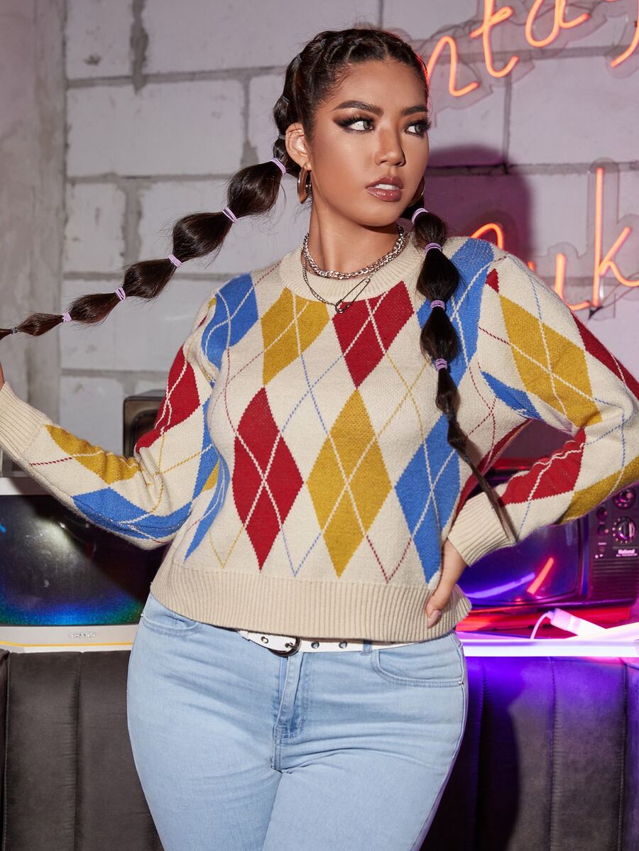 Jersey con patrón de rombo