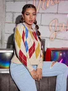 Jersey con patrón de rombo