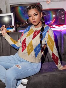 Jersey con patrón de rombo