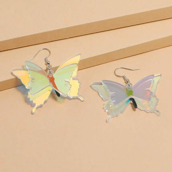 

Layered Butterfly Drop Earrings, Multicolor