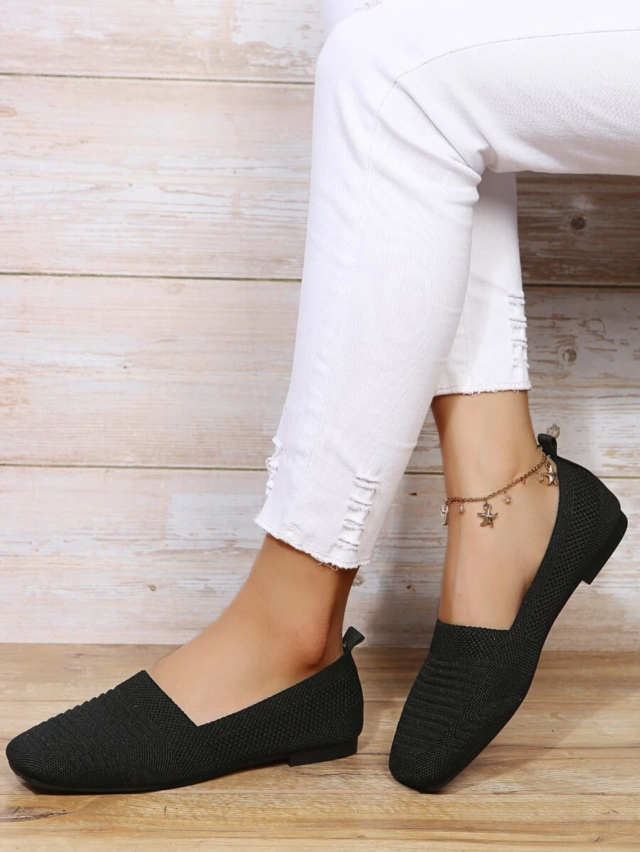 女士平底單鞋 - 黑色 - 查看 1