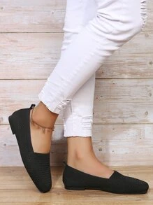 女士平底單鞋 - 黑色 - 查看 2