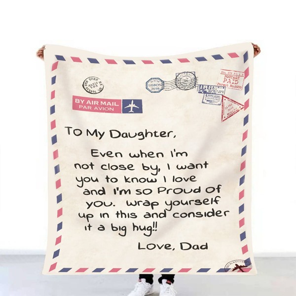 

Slogan Graphic Flannel Blanket, Beige