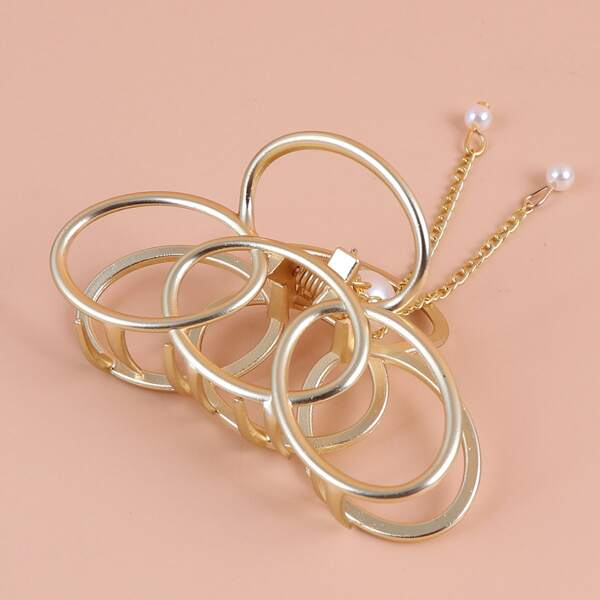 

Faux Pearl Hair Claw, Gold