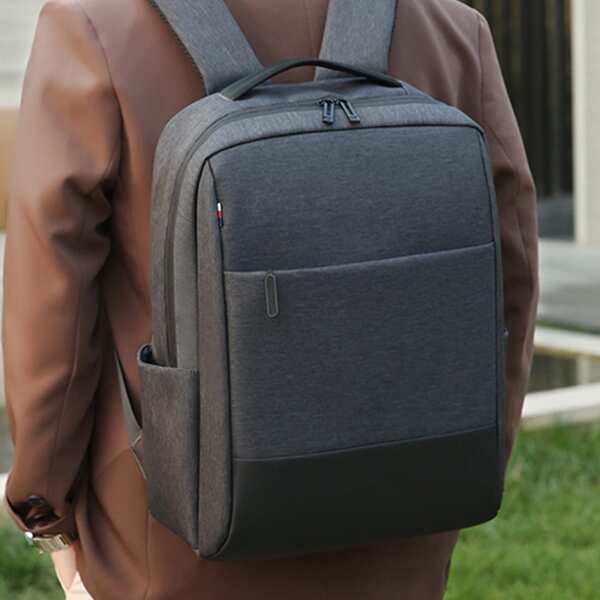 

Men Two Tone Large Capacity Backpack, Grey