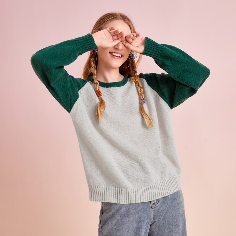 

Colorblock Raglan Sleeve Sweater, Multicolor