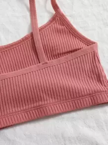 3件素色羅紋文胸套裝 - 彩色 - 查看 5
