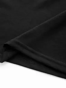 Manfinity 男士日文圖案和幾何印花T恤 - 黑色 - 查看 5