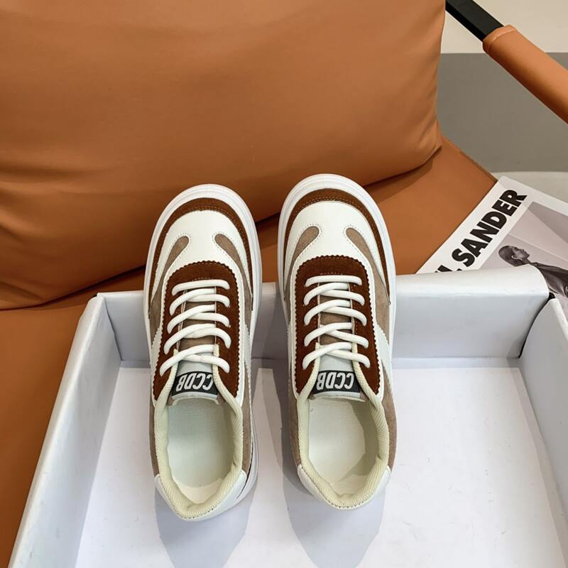 

Two Tone Lace Up Front Skate Shoes, Brown