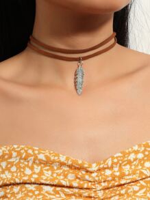 Gargantilla simple a capas - Café integral - Ver 1