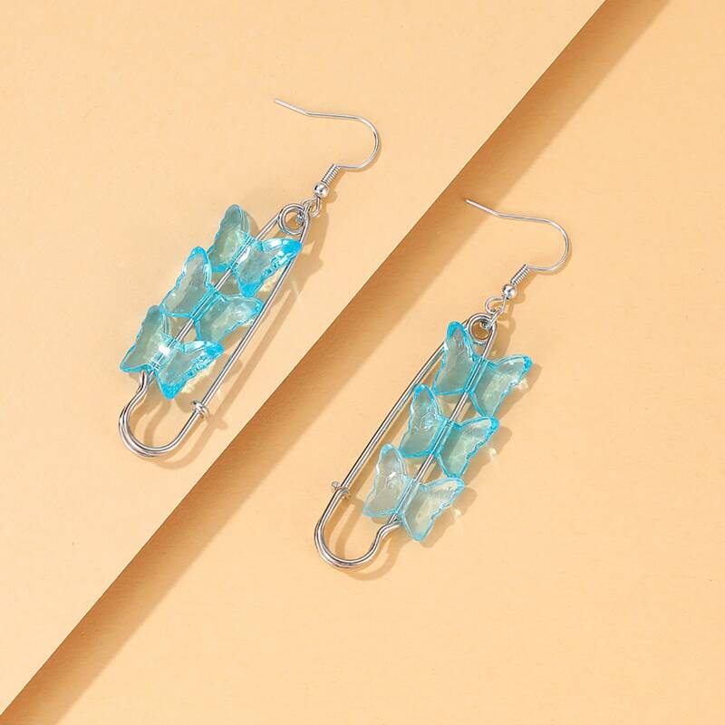 

Butterfly Decor Earrings, Blue