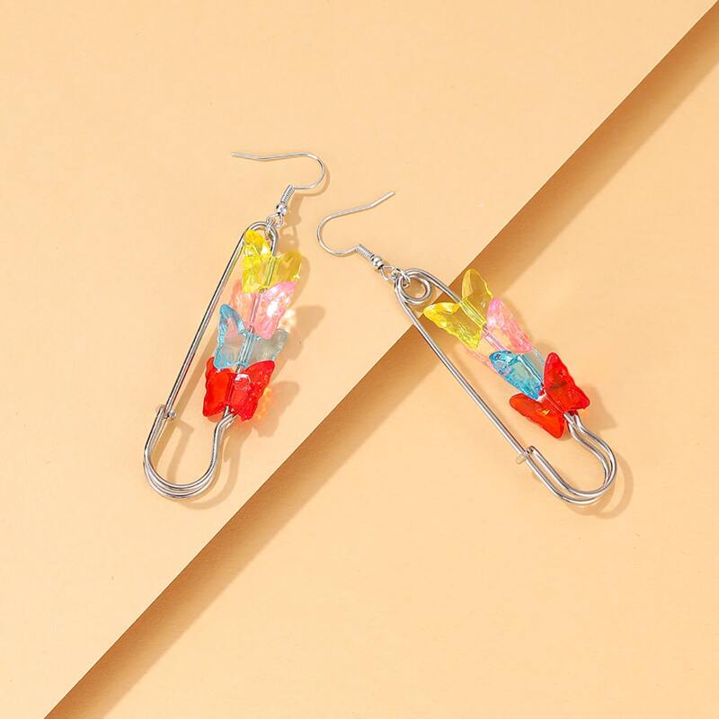

Butterfly Decor Earrings, Silver