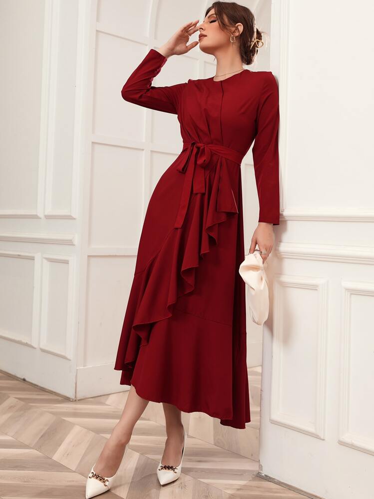 red ruffle dress shein Buy Red Dresses for Women by Shein Online