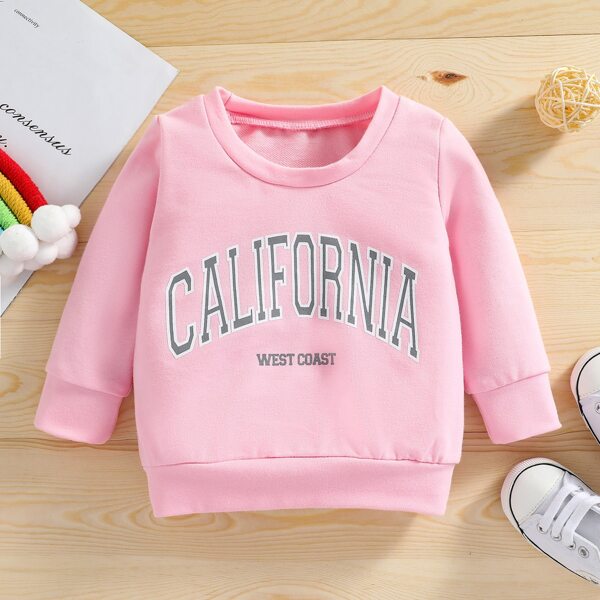 

Baby Letter Graphic Sweatshirt, Baby pink