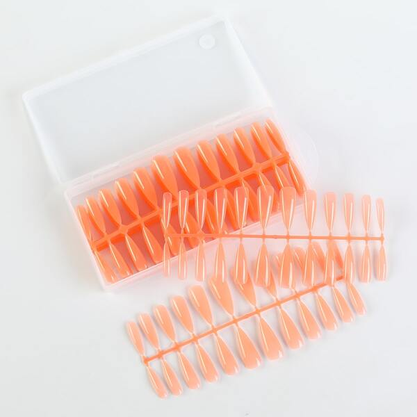 

240pcs Plain Fake Nail, Orange