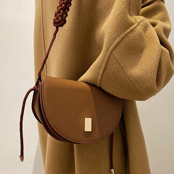 

Metal Decor Saddle Bag, Brown