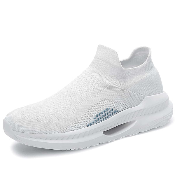 

Minimalist Knit Detail Slip On Shoes, White