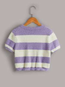 Girls Colourblock Fluffy Knit Jumper - Multicolor - View 2