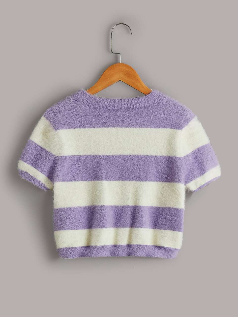 Girls Colorblock Fluffy Knit Sweater
