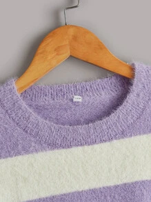 Girls Colourblock Fluffy Knit Jumper - Multicolor - View 4