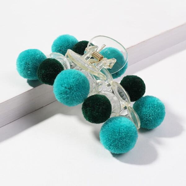 

Pom Pom Decor Hair Claw, Multicolor