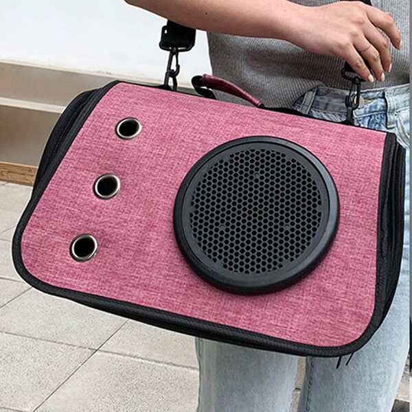 

1pc Foldable Pet Carrier Bag, Pink