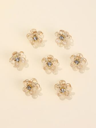 7入組花朵設計髮爪