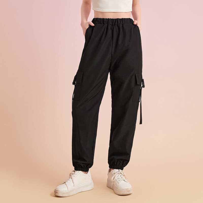 

Solid Cargo Pants, Black